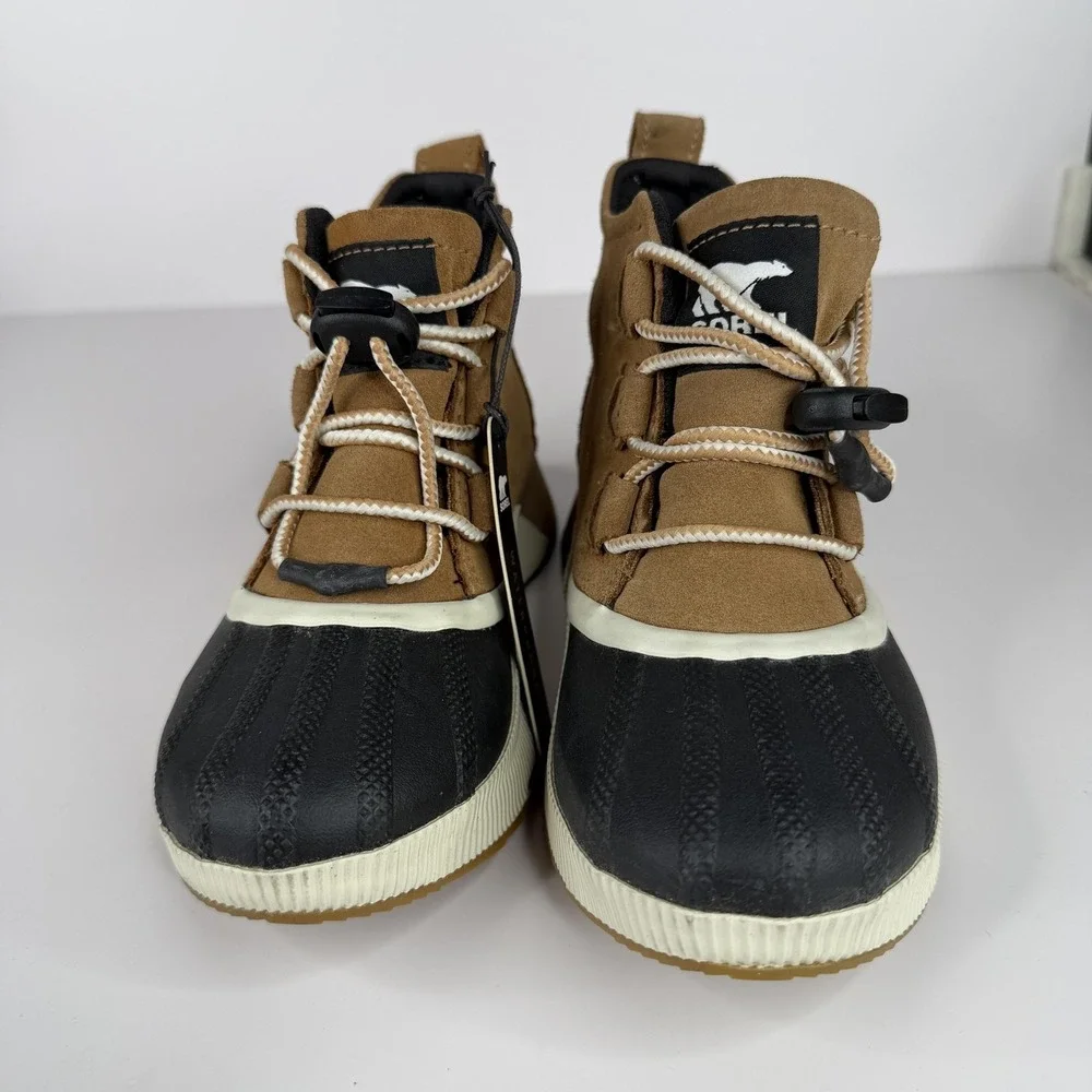 Sorel Waterproof Boots Kids Size 2‎ Brown Suede Duck Ankle Lace Up NY4564-224